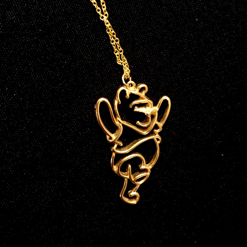 SOLD! ❌ on another site. Signed Disney gold Winnie the Pooh 925 chain necklace - Picture 2 of 7